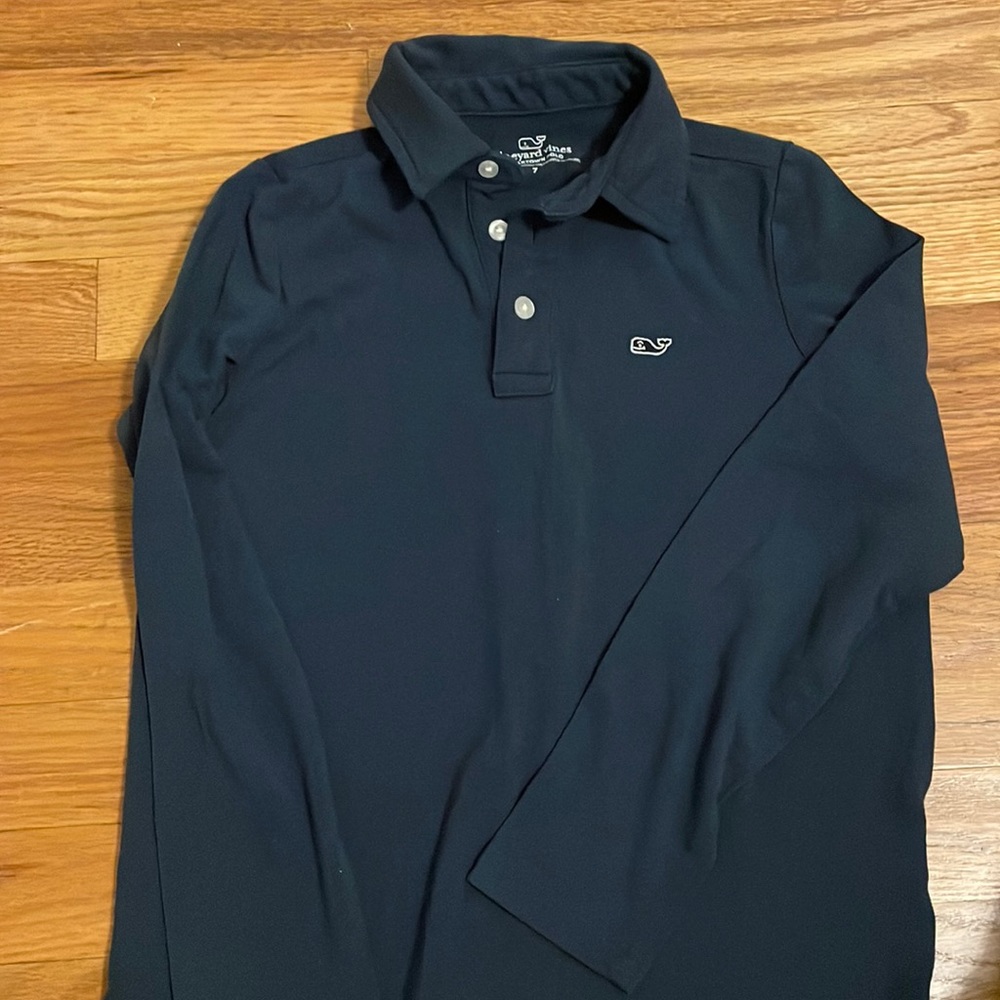 Vineyard Vines Cotton Boys Long Sleeve 3 Button Shirt